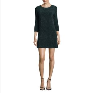 Trixxi Metallic Mini Dress, Hunter Green,  Size Small